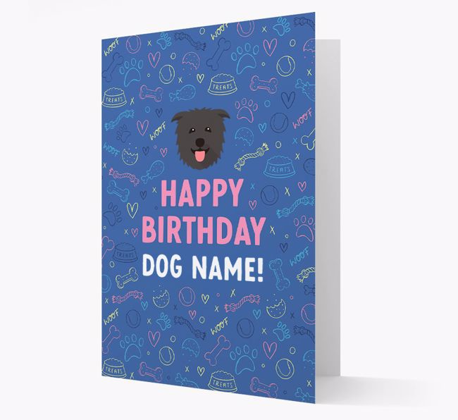 Happy Birthday Treats Pattern: Personalised {breedFullName} Card